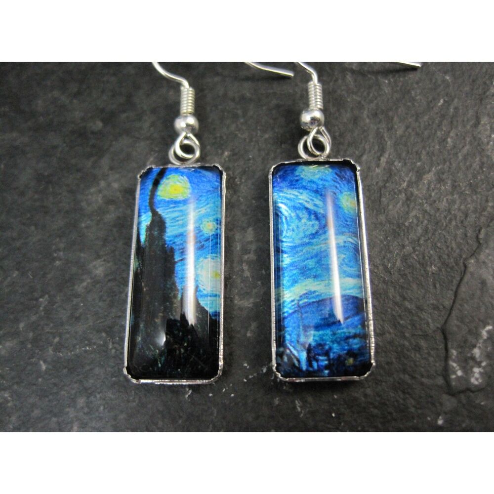 Van Gogh Starry Night Earrings Sterling Silver
